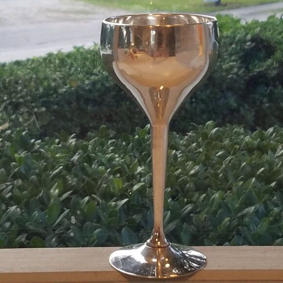 Vintage Cordial Cup Silverplated Liqueurs Glass 5" - Picture 6 of 7